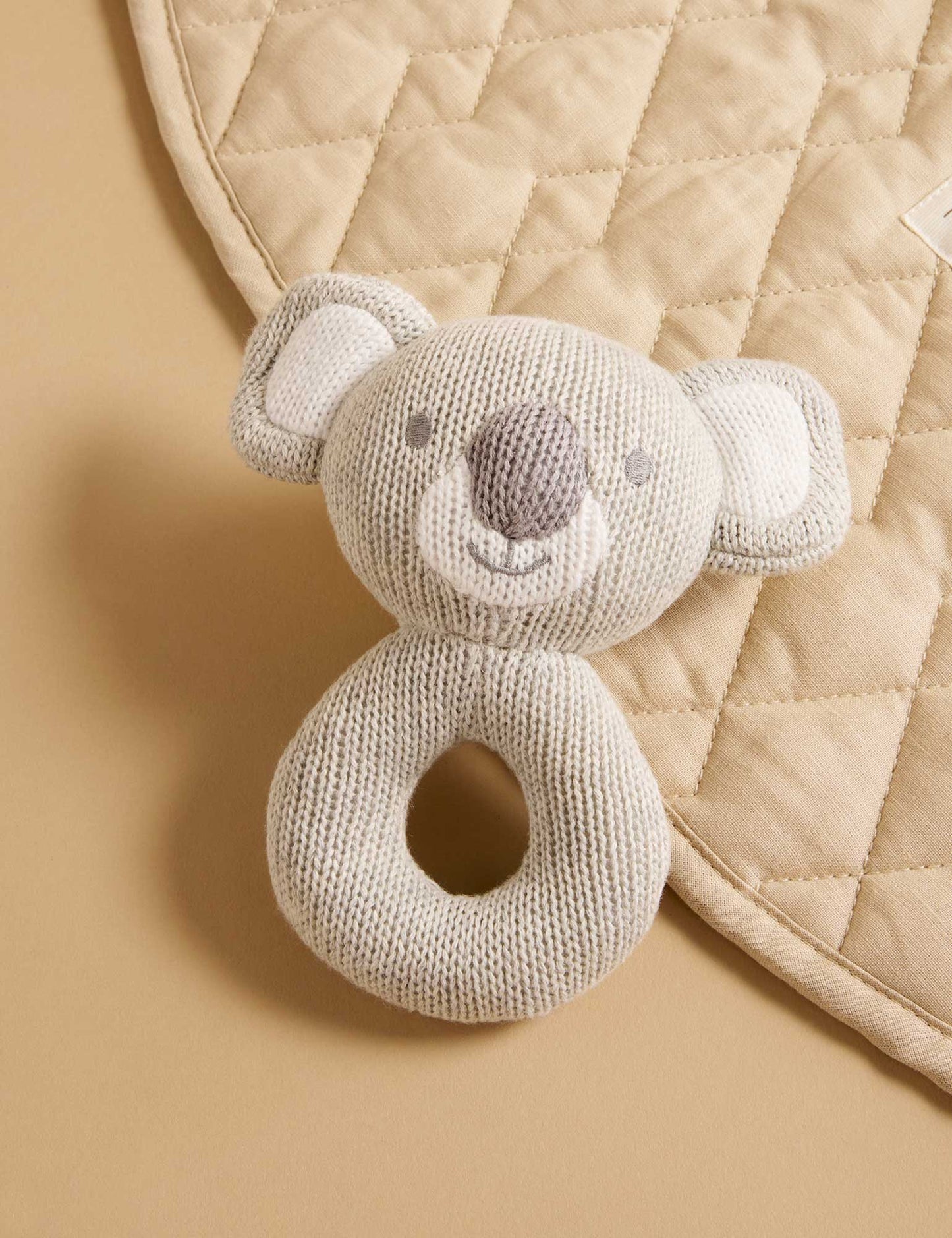 Knitted Koala Rattle - Grey