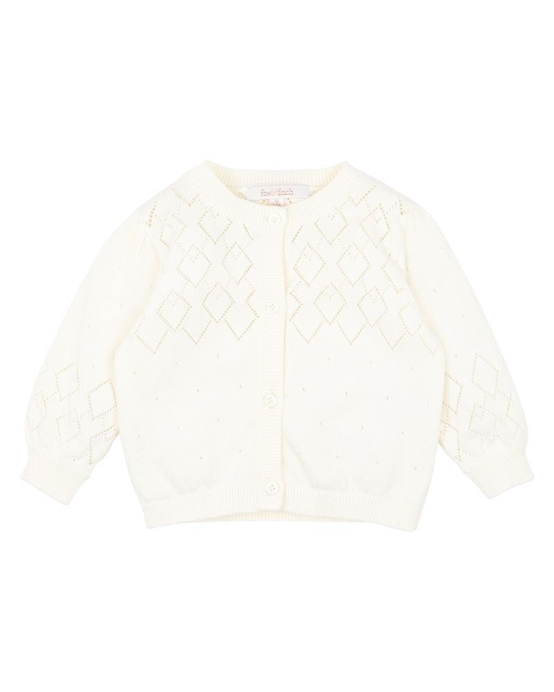 Cloud Pointelle Knitted Cardigan - Cloud
