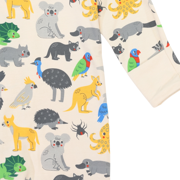 Australian Animal Zip Onesie - Beige