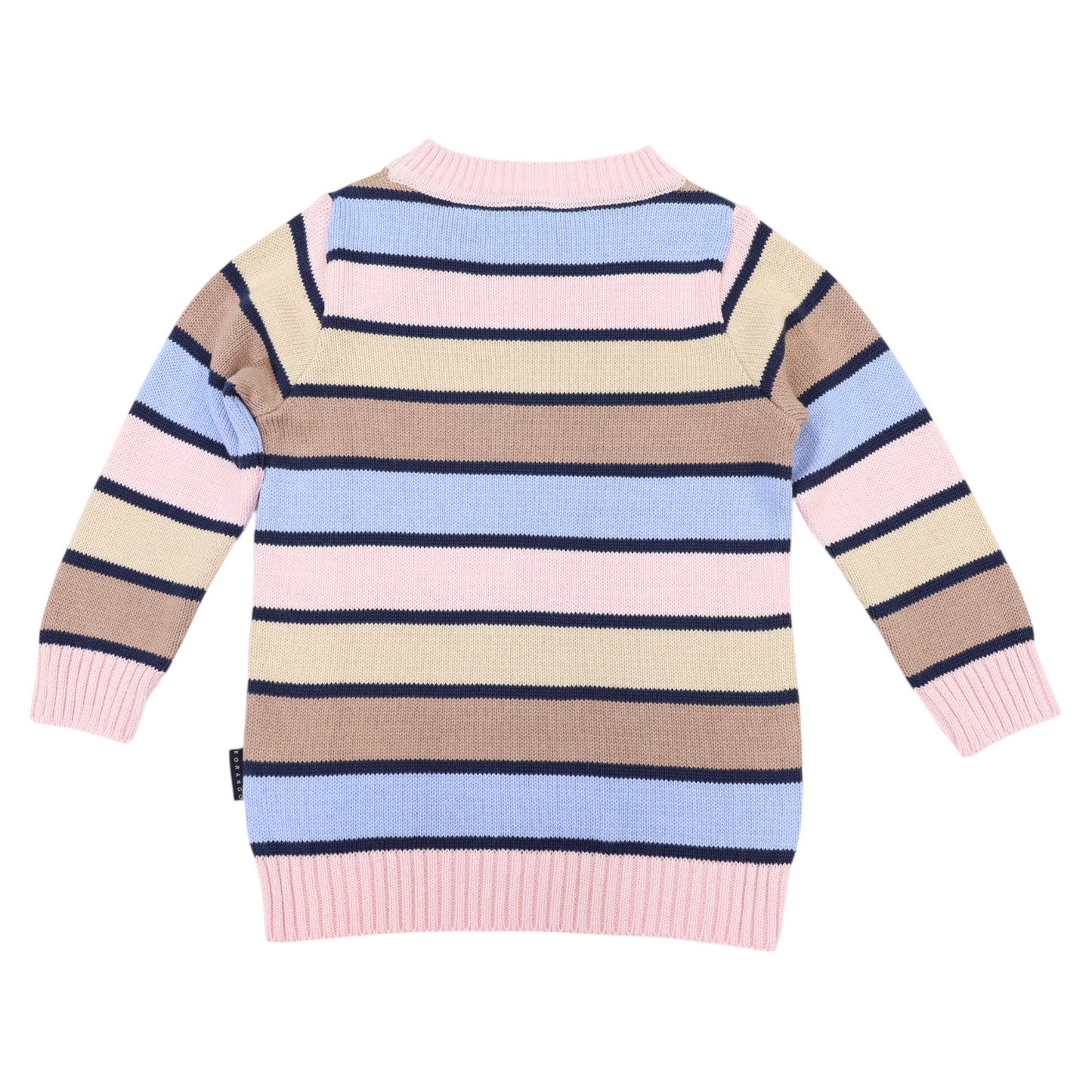 Long Stripe Knit Sweater - Blue