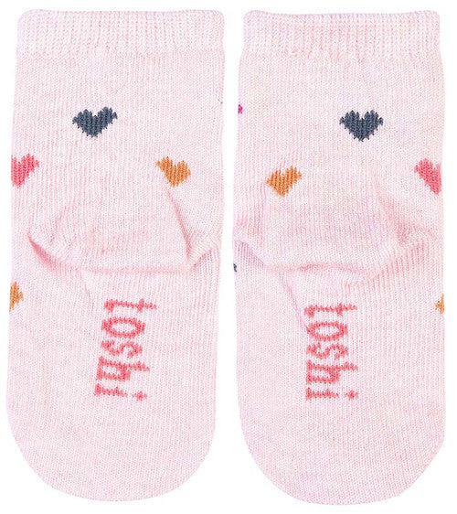 Toshi Organic Ankle Jacquard Socks - Hearts