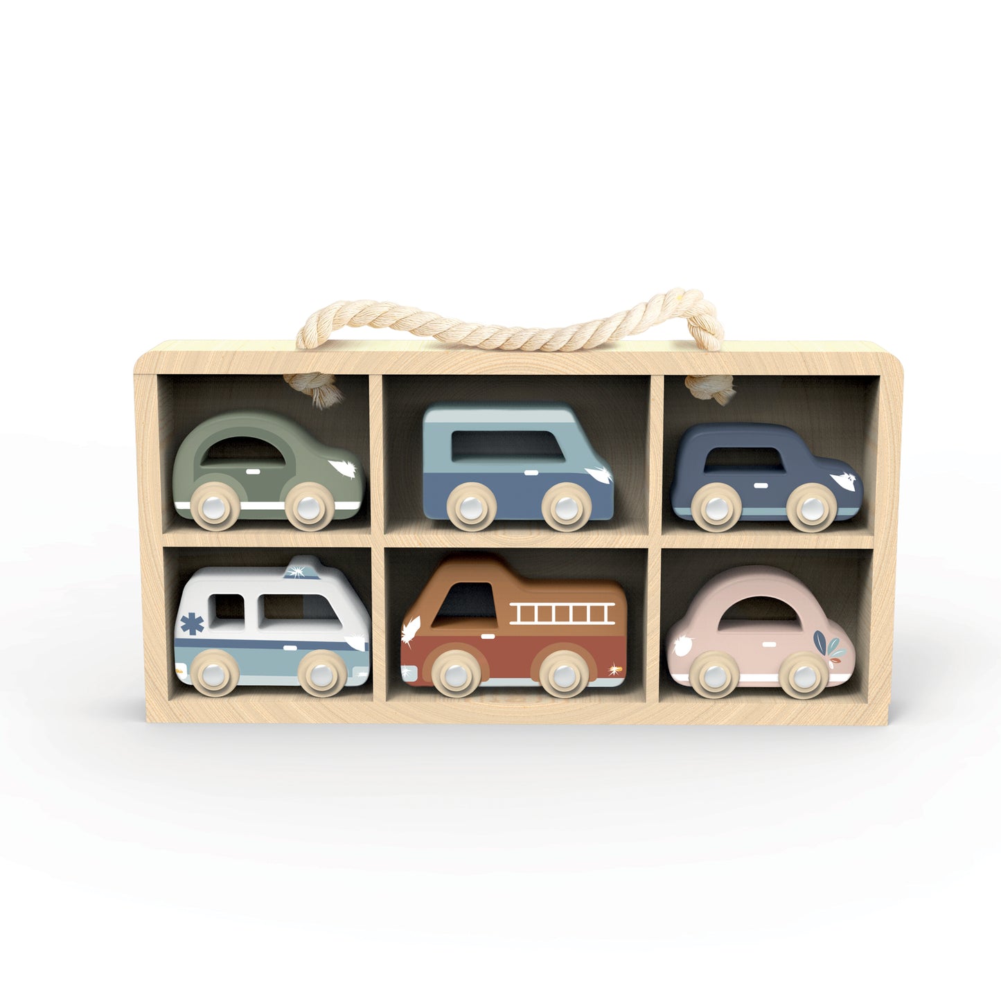 Speedy Monkey Car Display Case with 6 Vehicles