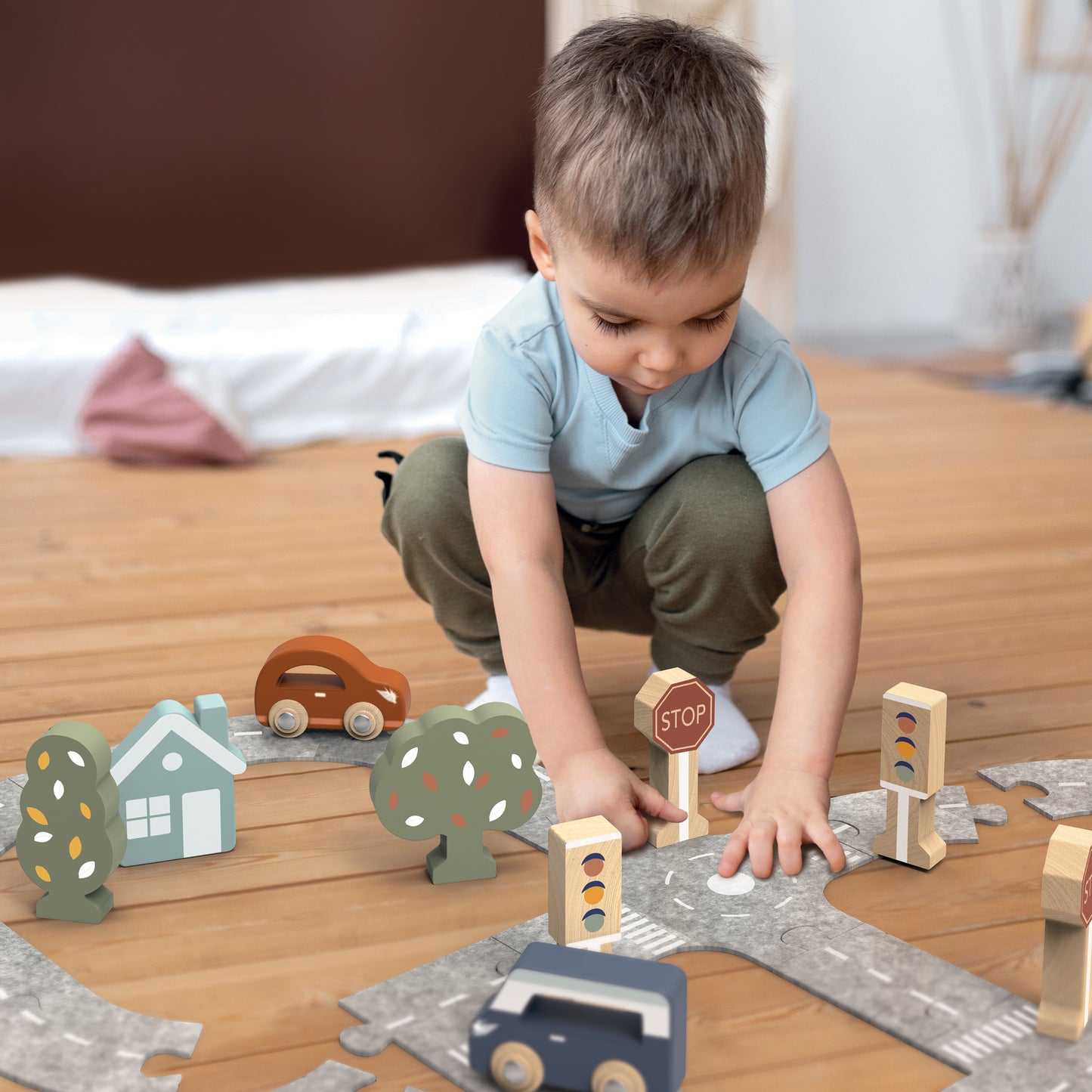 Speedy Monkey Car Track Puzzle with 2 Cars