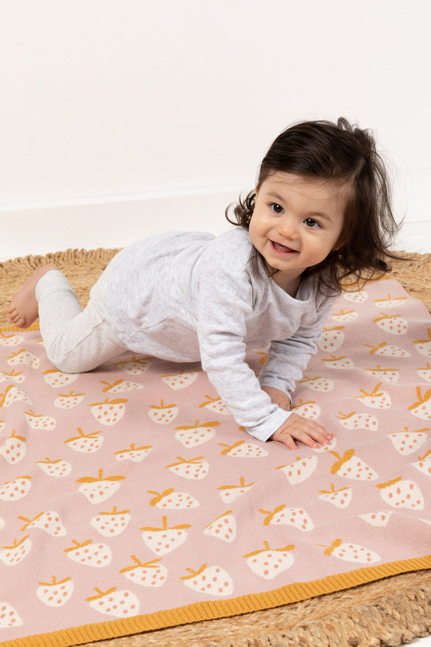 Cotton Baby Blanket - Strawberry