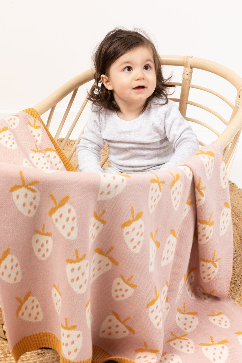 Cotton Baby Blanket - Strawberry
