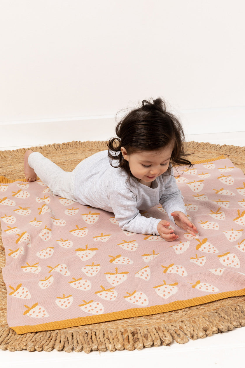 Cotton Baby Blanket - Strawberry