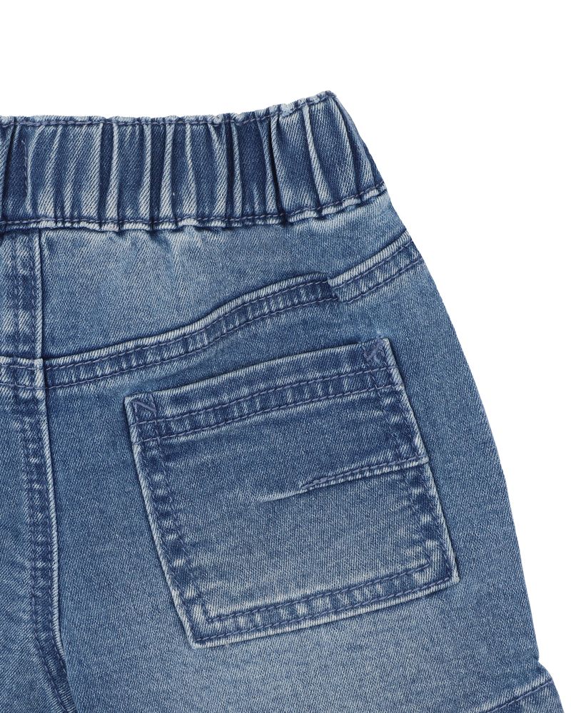 Pull On Denim Shorts - Indigo