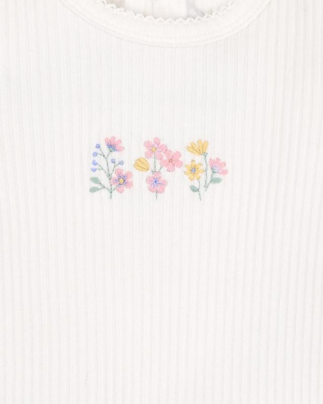 Bonnie Embroidered Bodysuit - Cloud