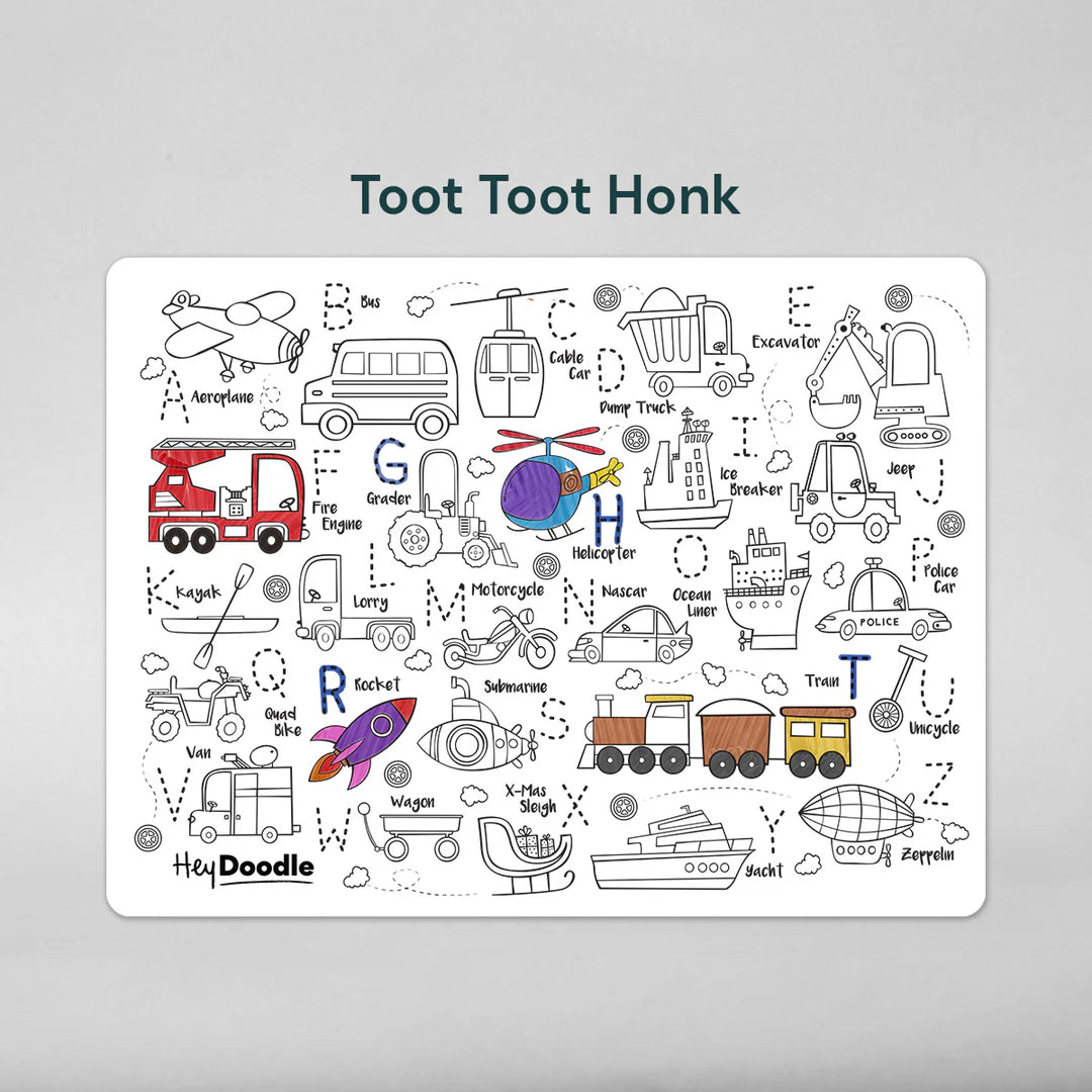Toot Toot Classic Colouring & Doodle Mat