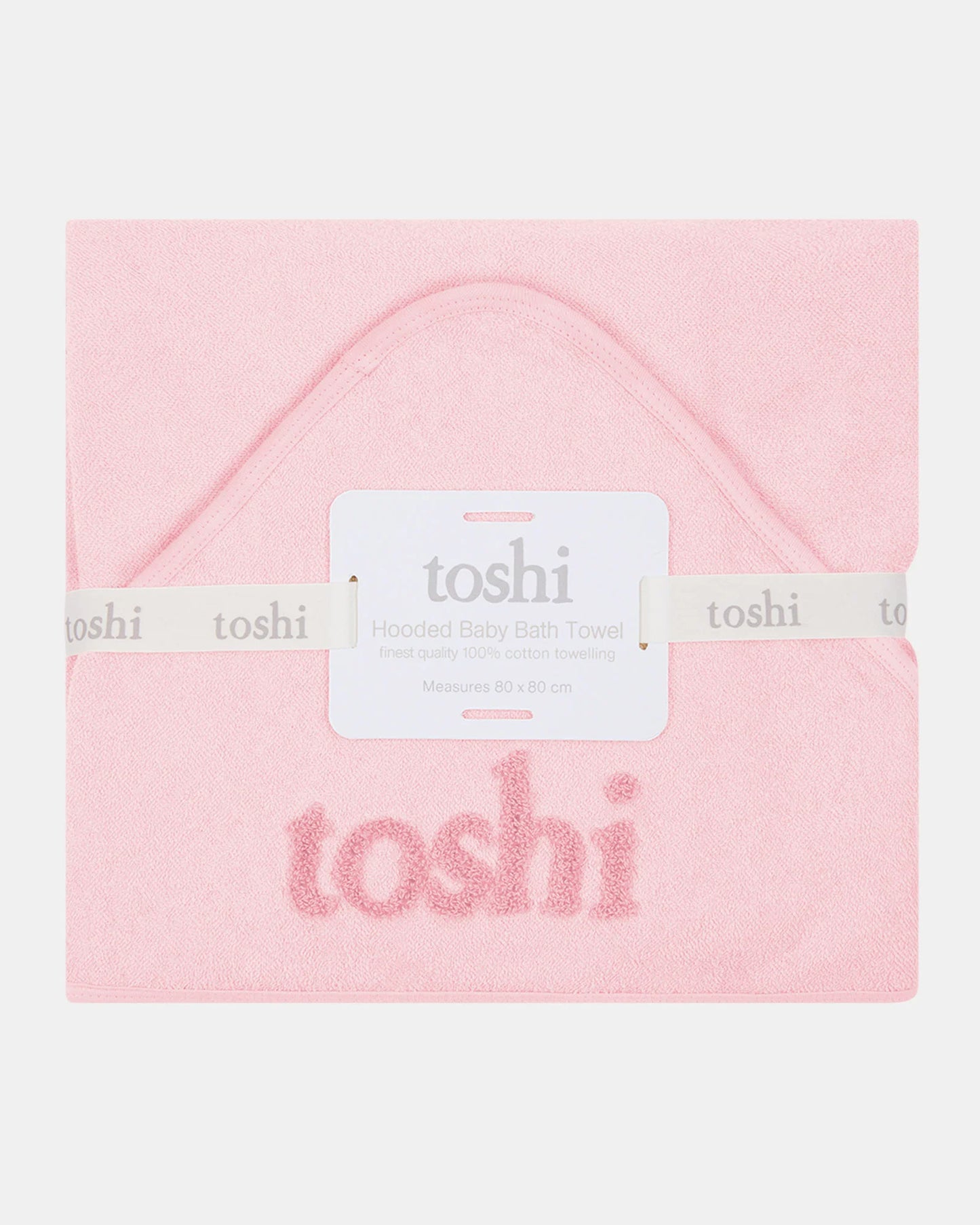 Toshi Hooded Baby Bath Towel Yummy - Misty Rose