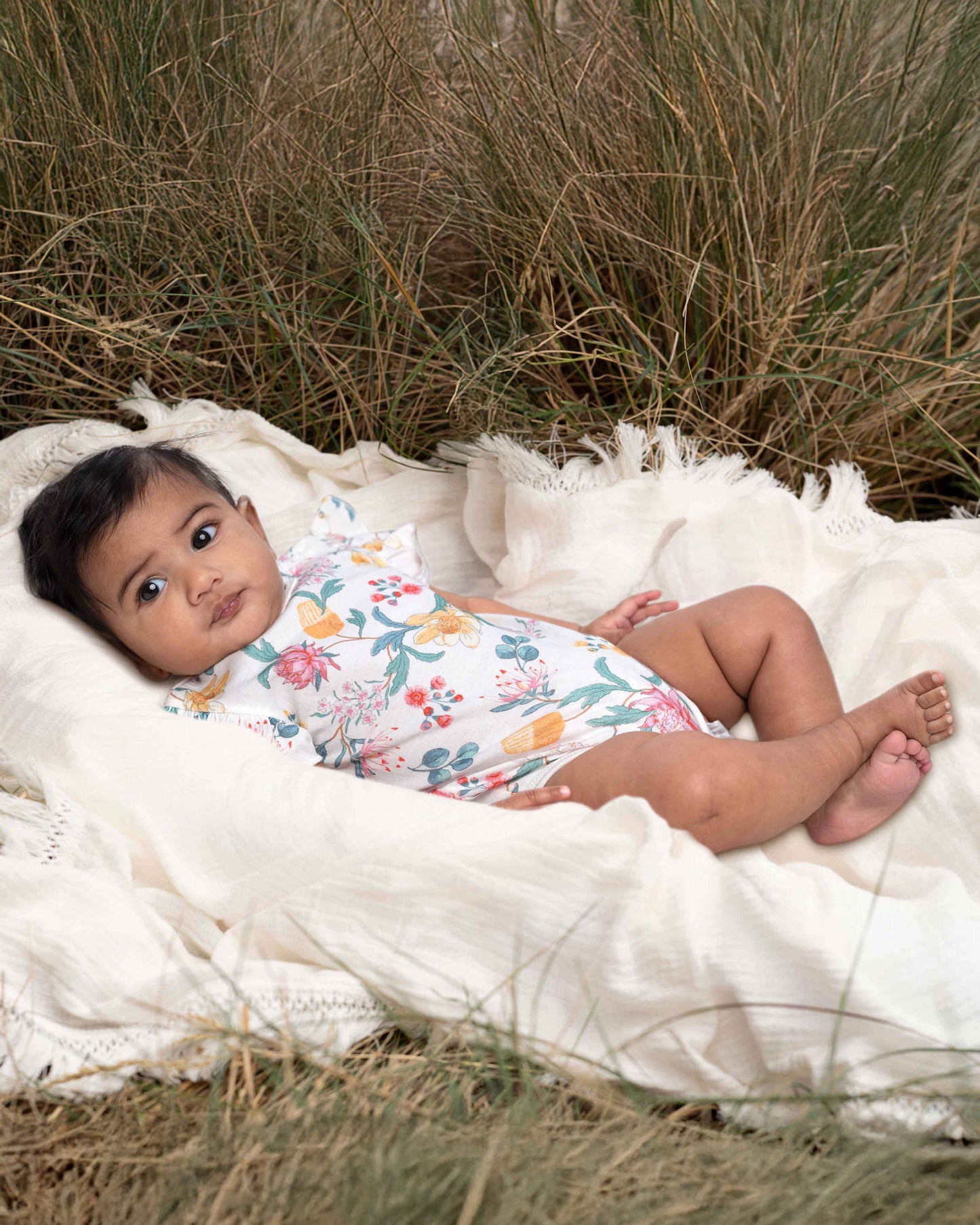 Toshi Matilda Onesie S/S - Waratah Down