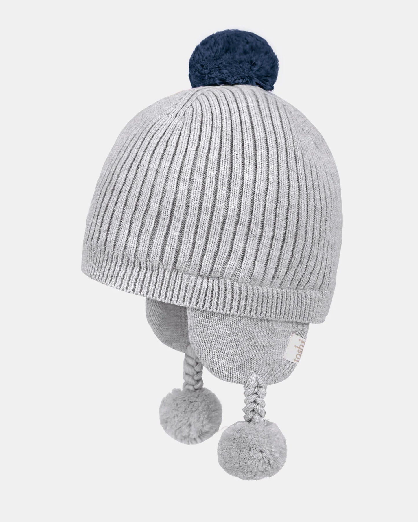 Organic Earmuff Beanie Bobby - Fog