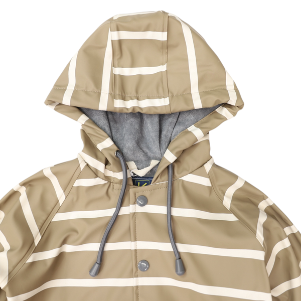 Striped Colour Change Raincoat - Chestnut