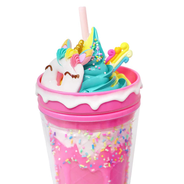 Unicorn Donut Drinking Cup - Pink