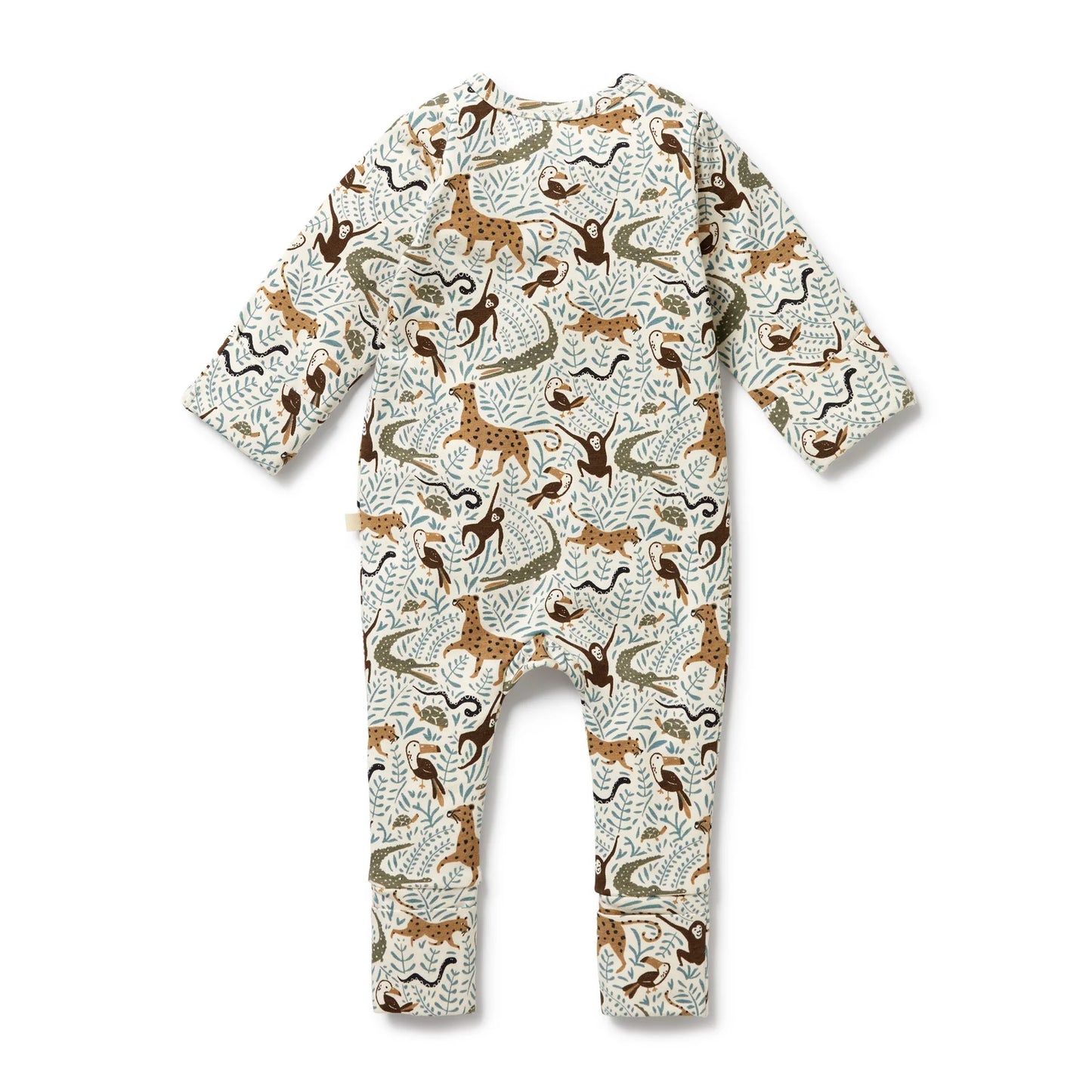 Mini Jungle Organic Zipsuit w Feet