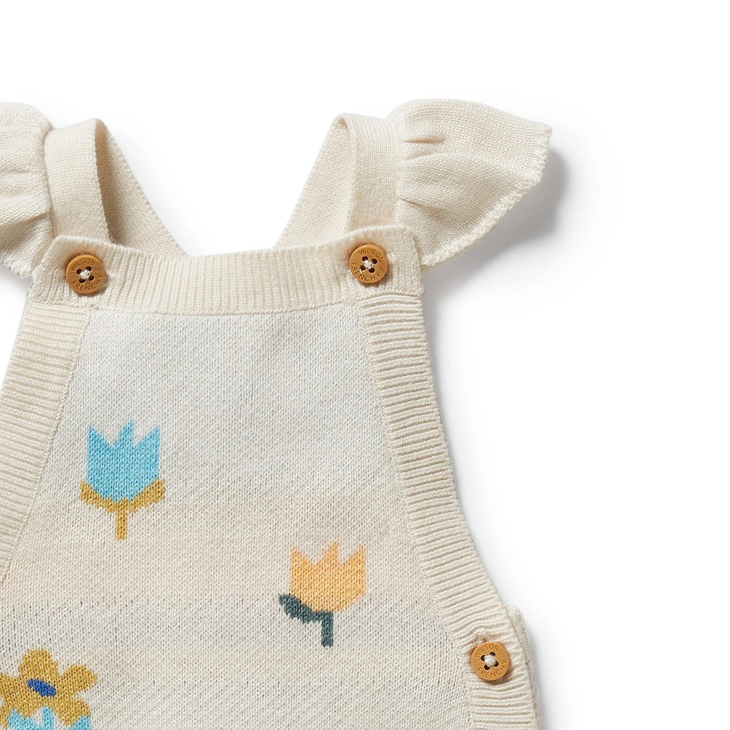 Knitted Jacquard Overalls - Flower Pop