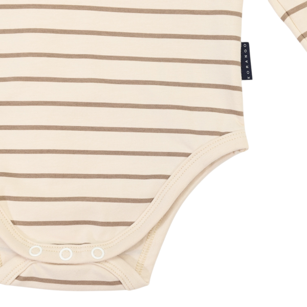 Striped Bodysuit - Beige