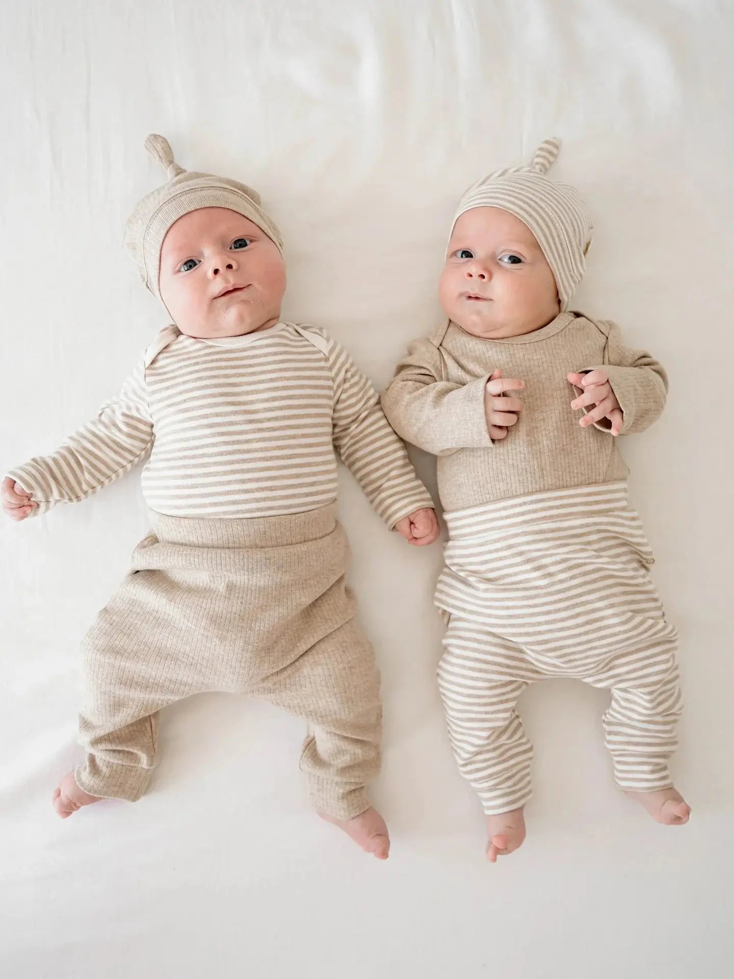 Organic Cotton Long Sleeve Bodysuit - Heather Oat