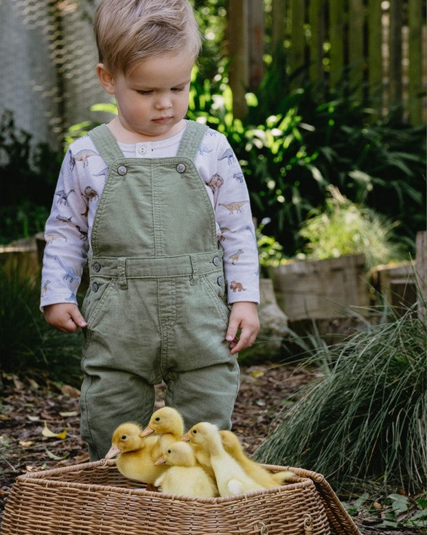 Isaac Cord Overalls - Sage Green