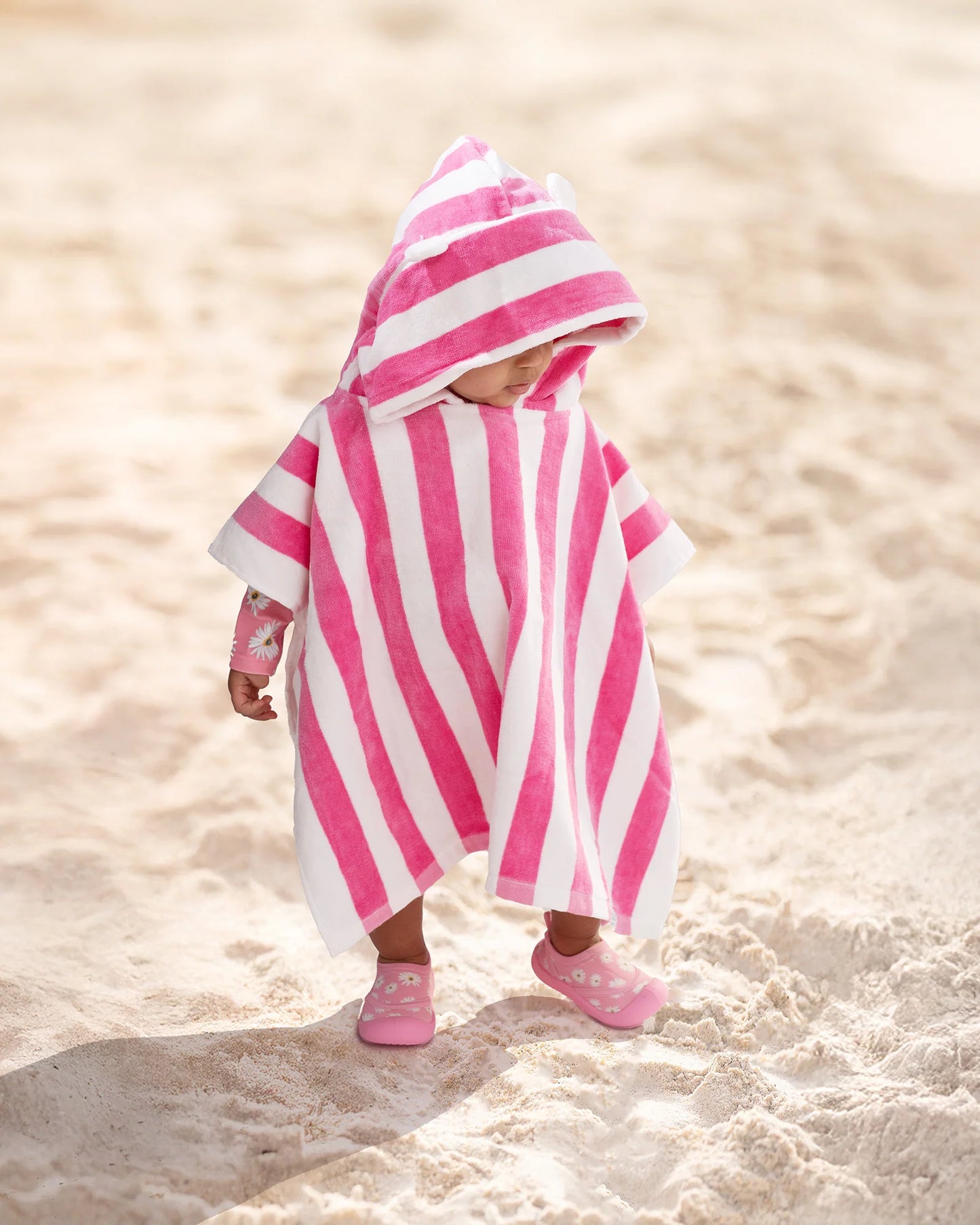 Toshi Hooded Towel - Watermelon Stripe