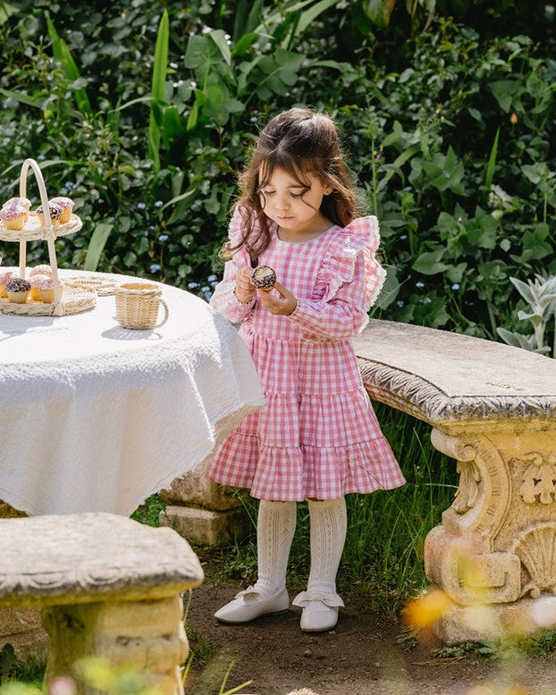 Lyla Gingham Dress - Coral Gingham