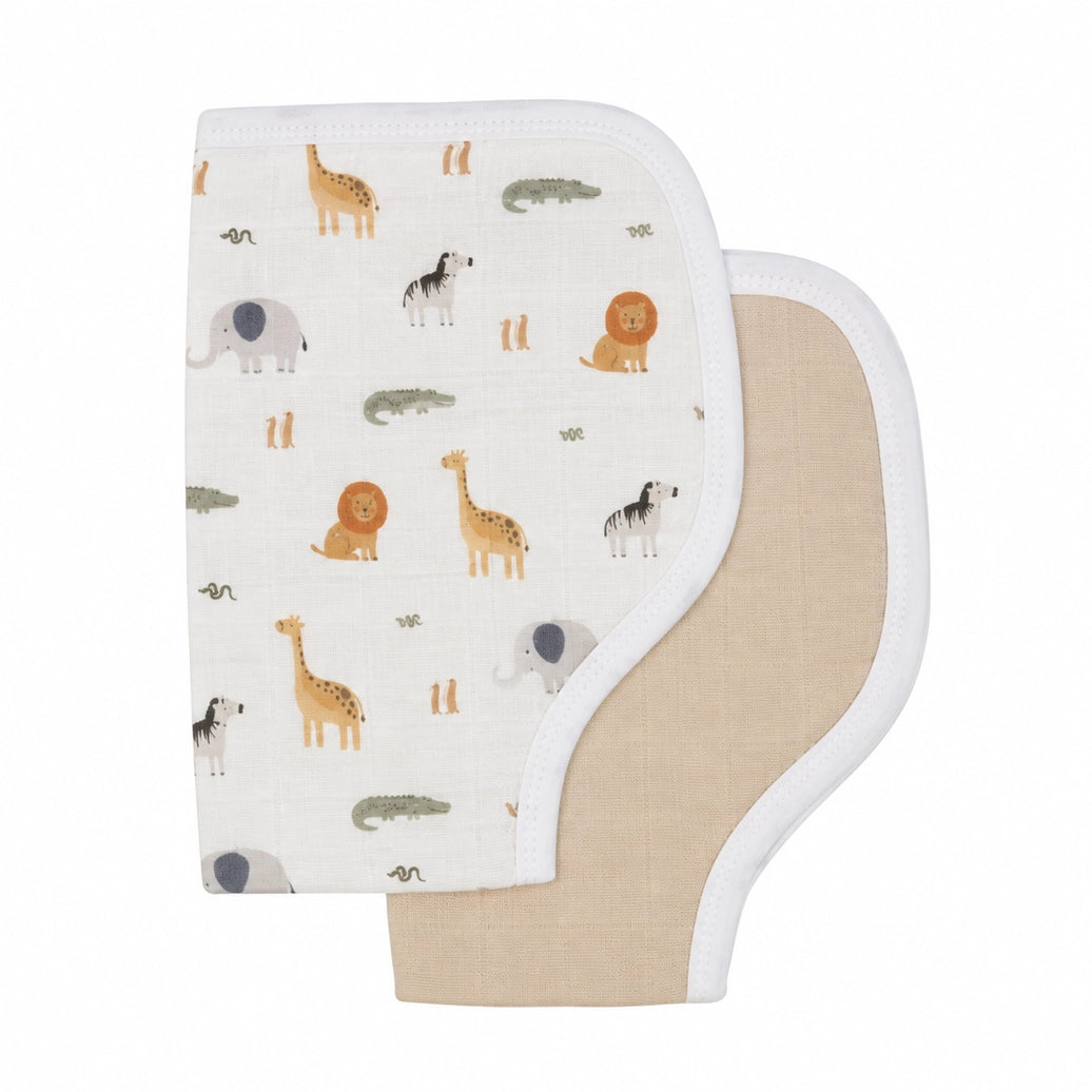 Burp Cloths 2pk - Wild Animals
