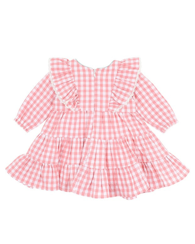 Lyla Gingham Dress - Coral Gingham