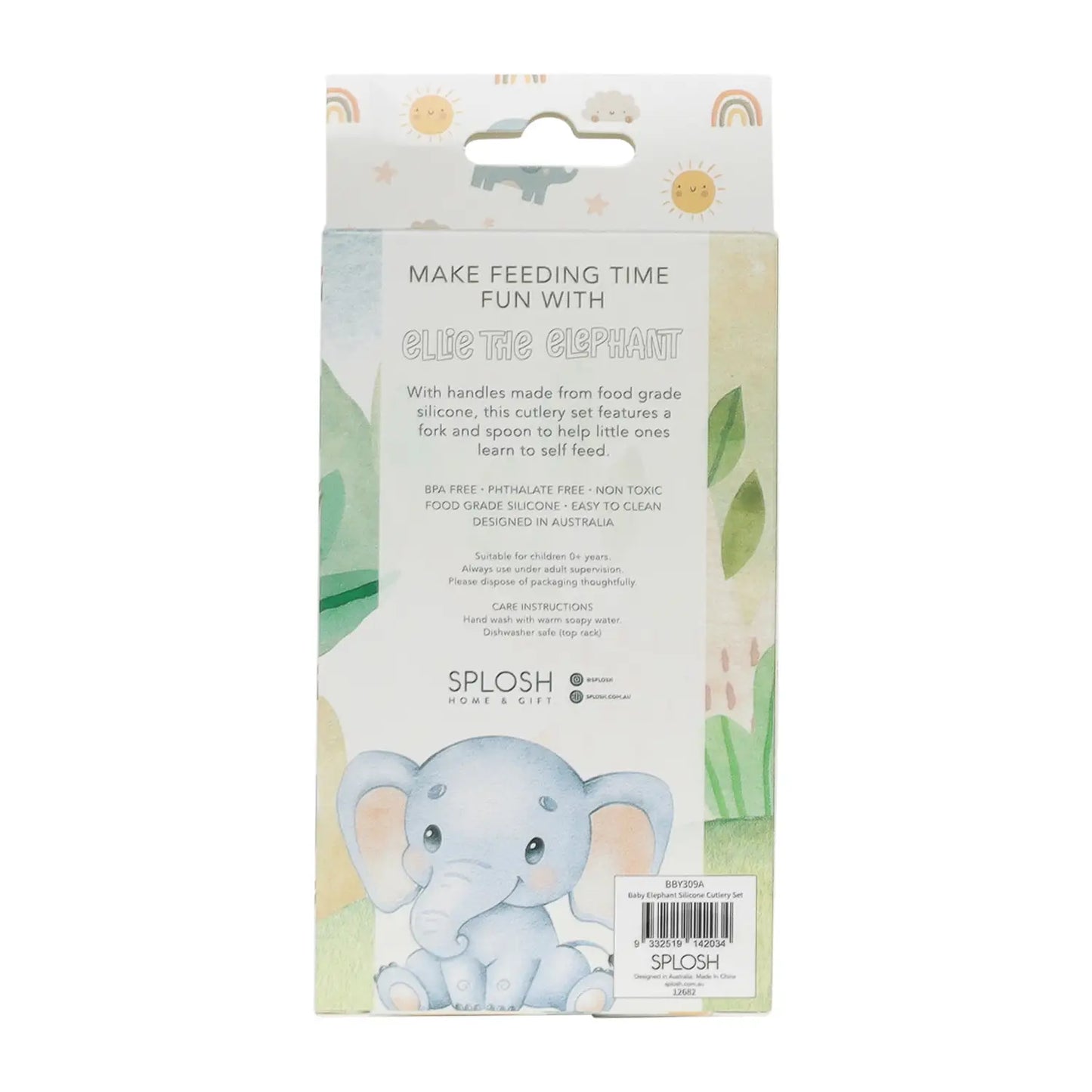 Baby Elephant Silicone Cutlery Set
