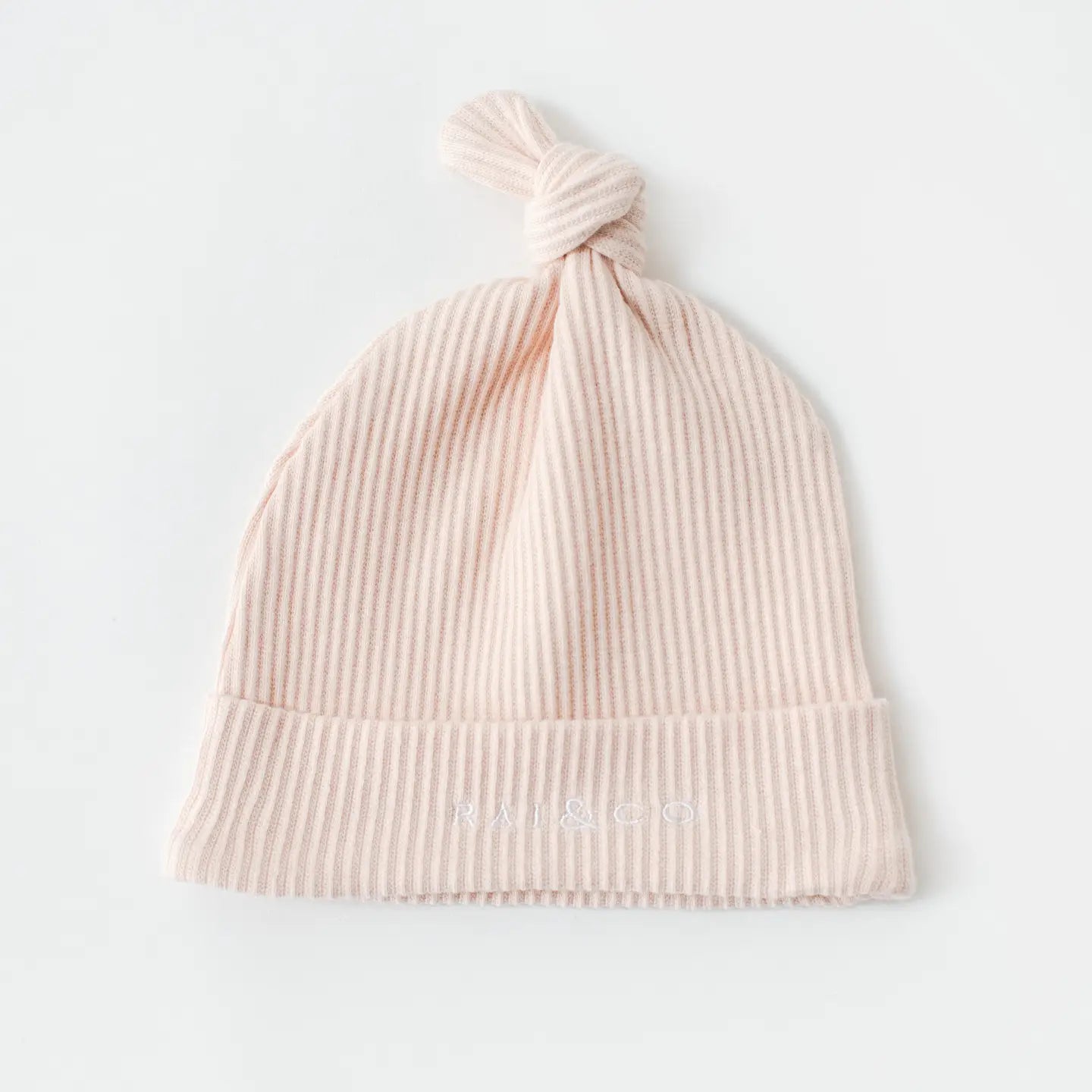 Baby Beanie Ribbed Knotted - Beige