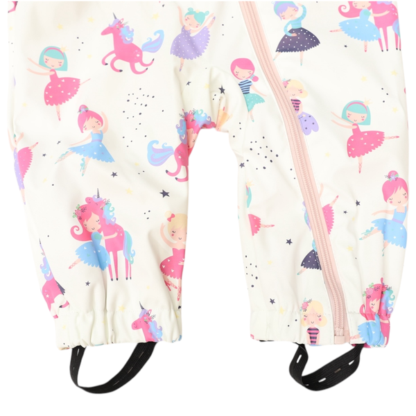 Dancing Unicorns Rain Suit - Cream