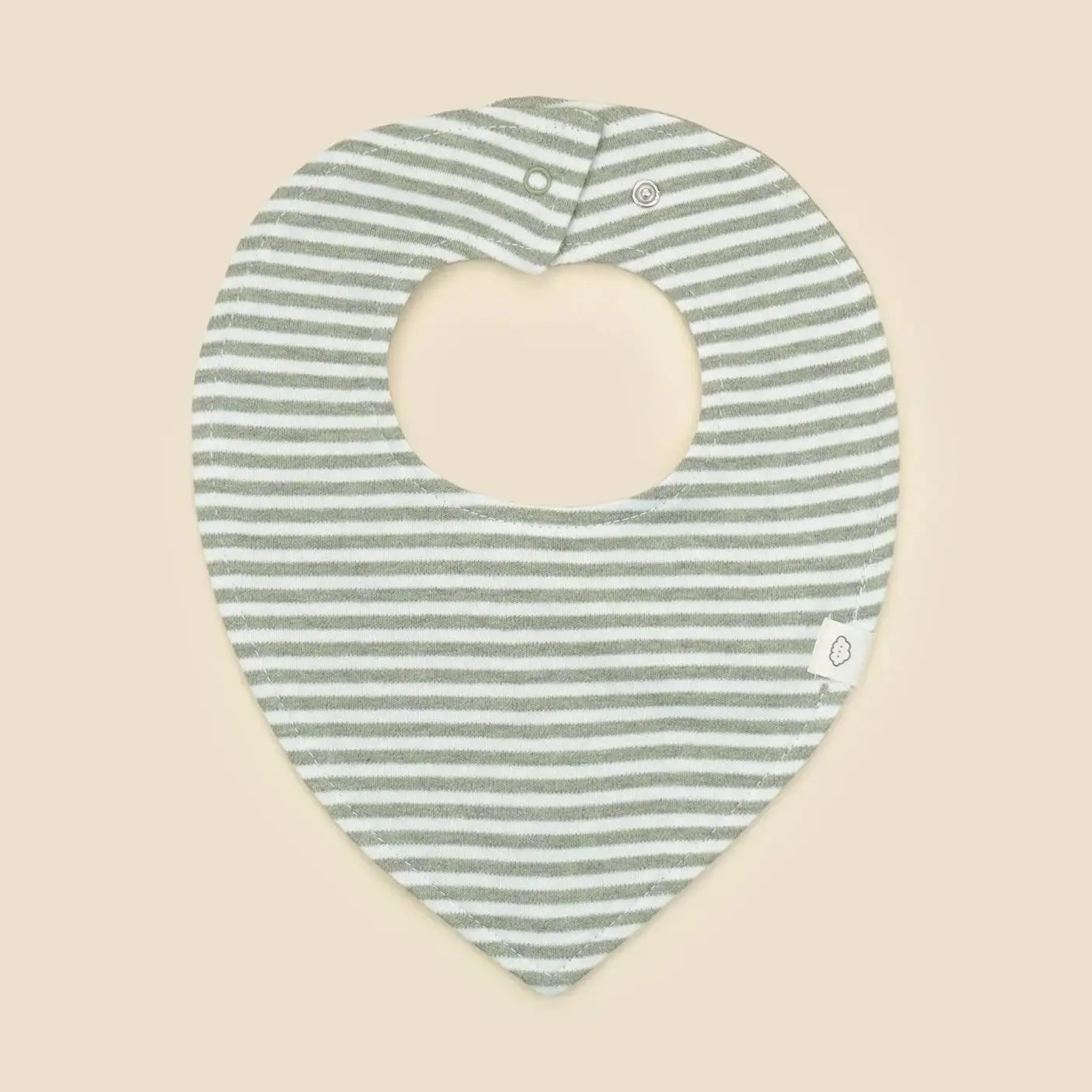 Organic Cotton Triangle Bib - Forest Green Stripes
