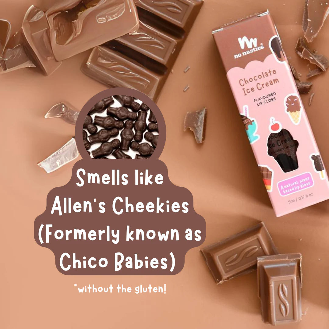 Kids Natural Lipgloss Wands - Chocolate Ice Cream