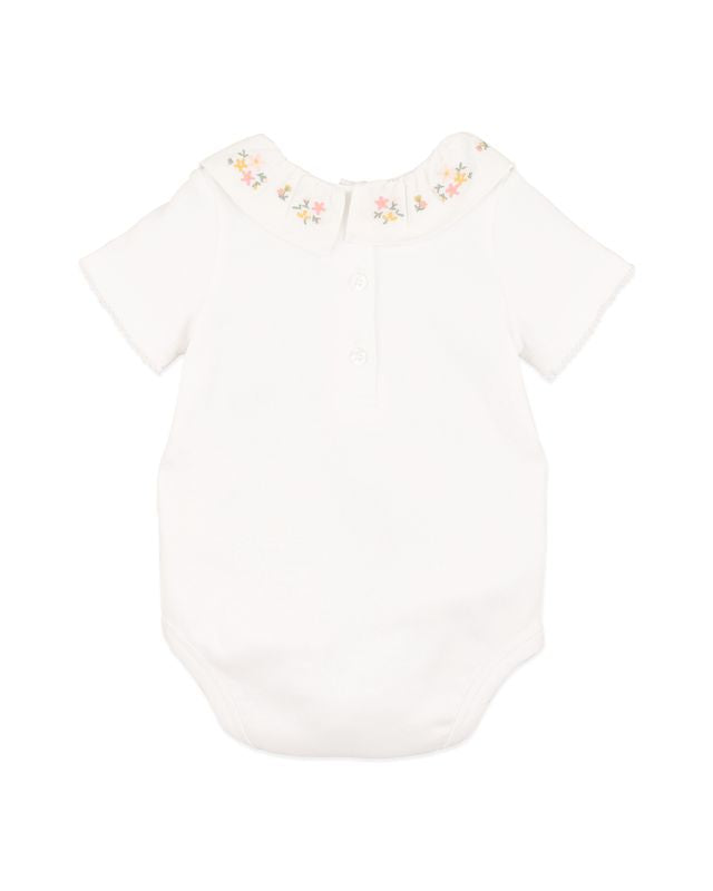 Willa Emb. Collar Bodysuit - Cloud