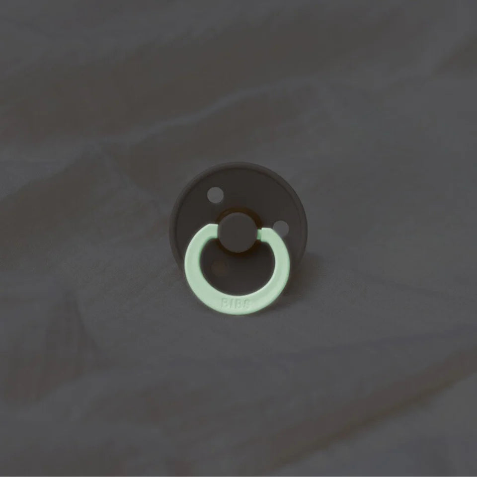 BIBS Night Glow Dummies Size 1 - Iron/Baby Blue