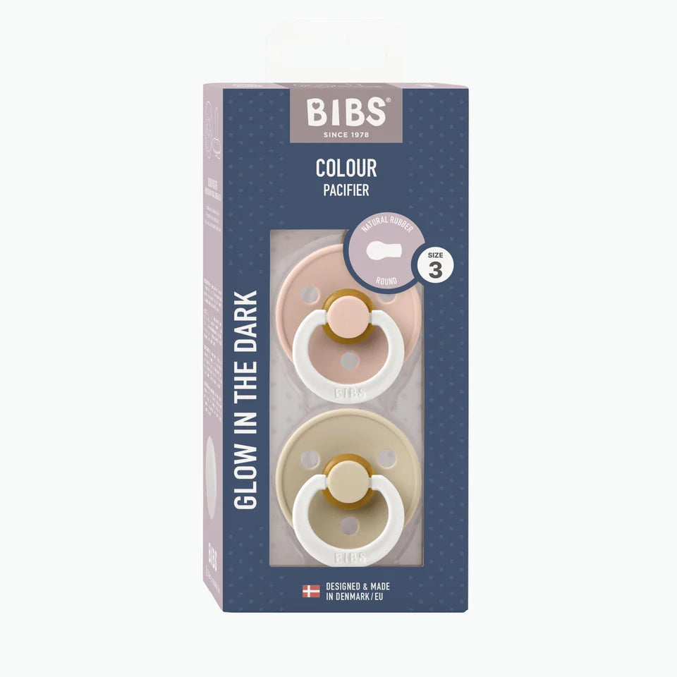 BIBS Night Glow Dummies Size 2 - Blush/Vanilla