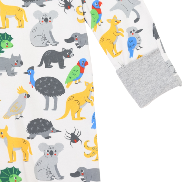 Australian Animal Zip Onesie - Grey