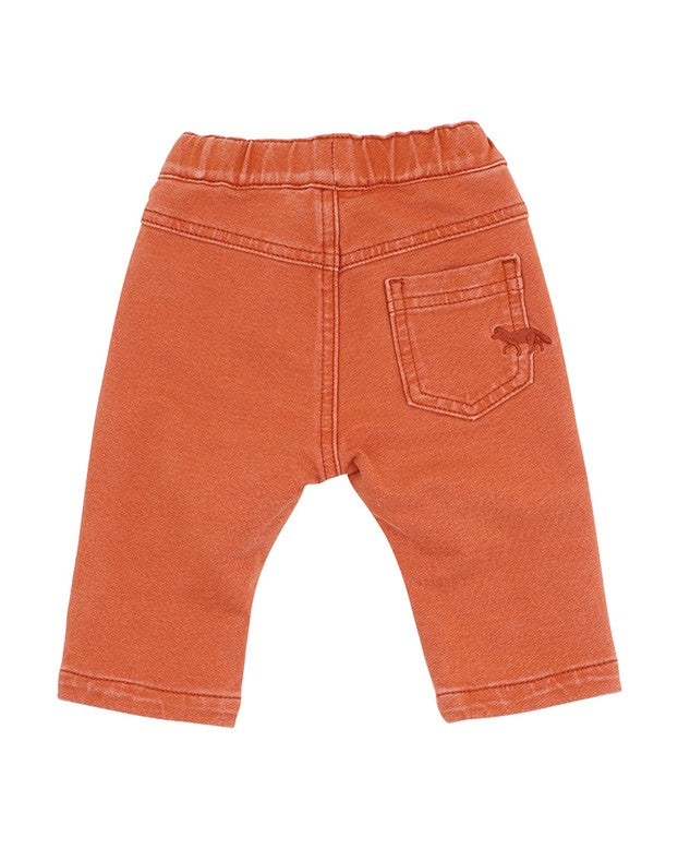 Cool Dogs Pull On Knit Denim Jeans - Rust