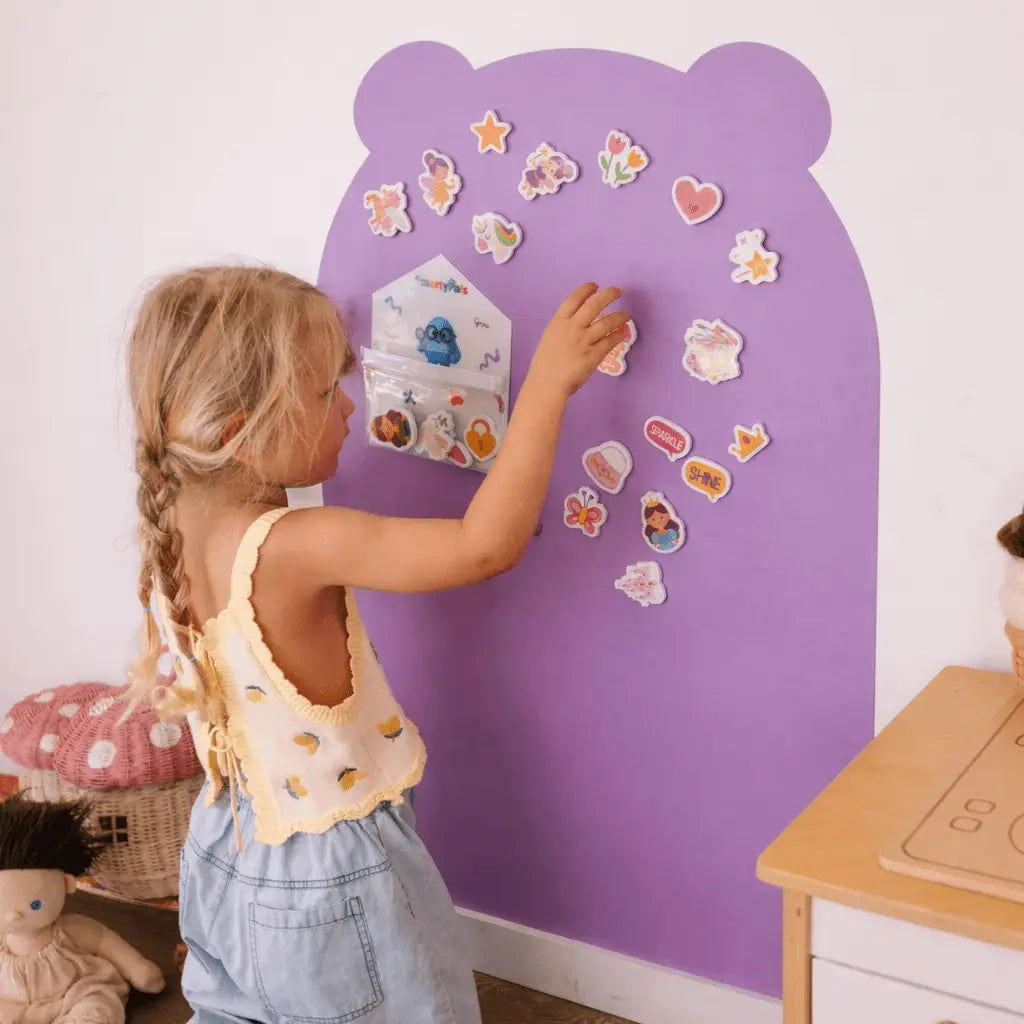 Magnetic Playwall™ | Magnetic Wall Decal for Kids & Playrooms - Purple Bear