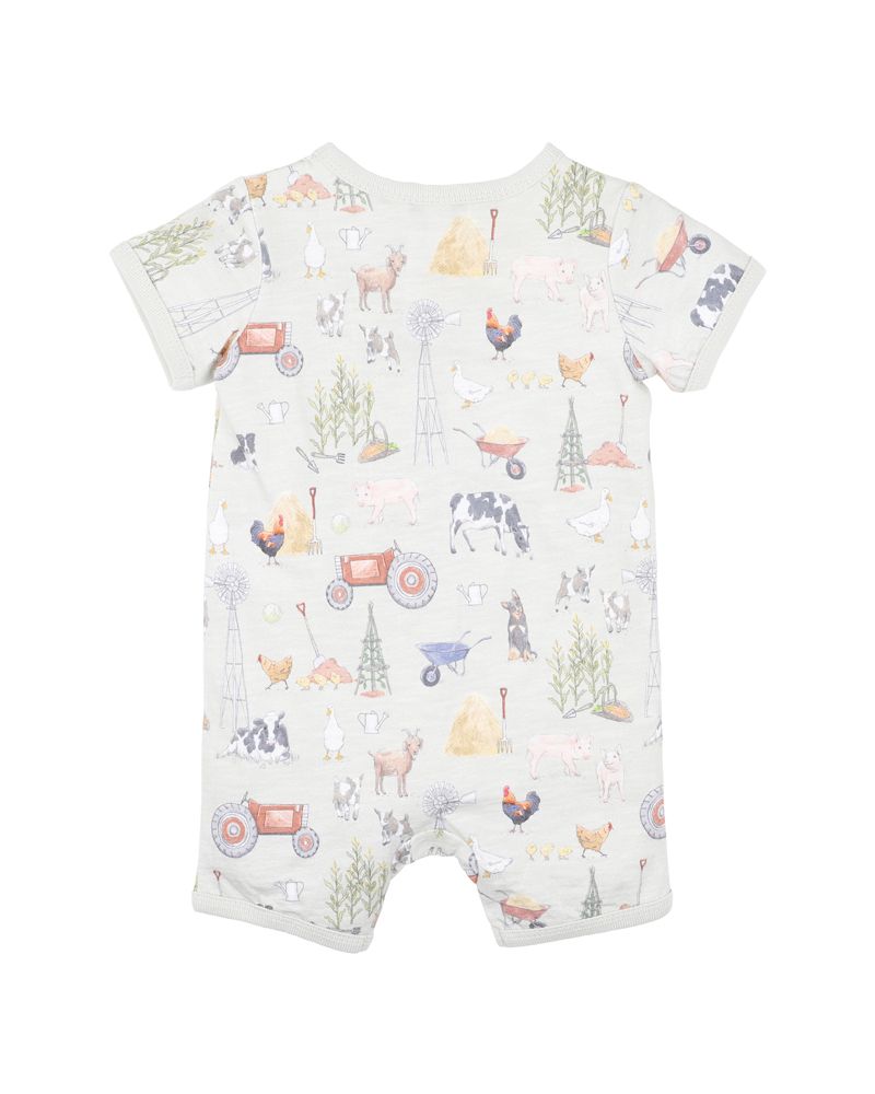 Chester Print SS Zip Romper
