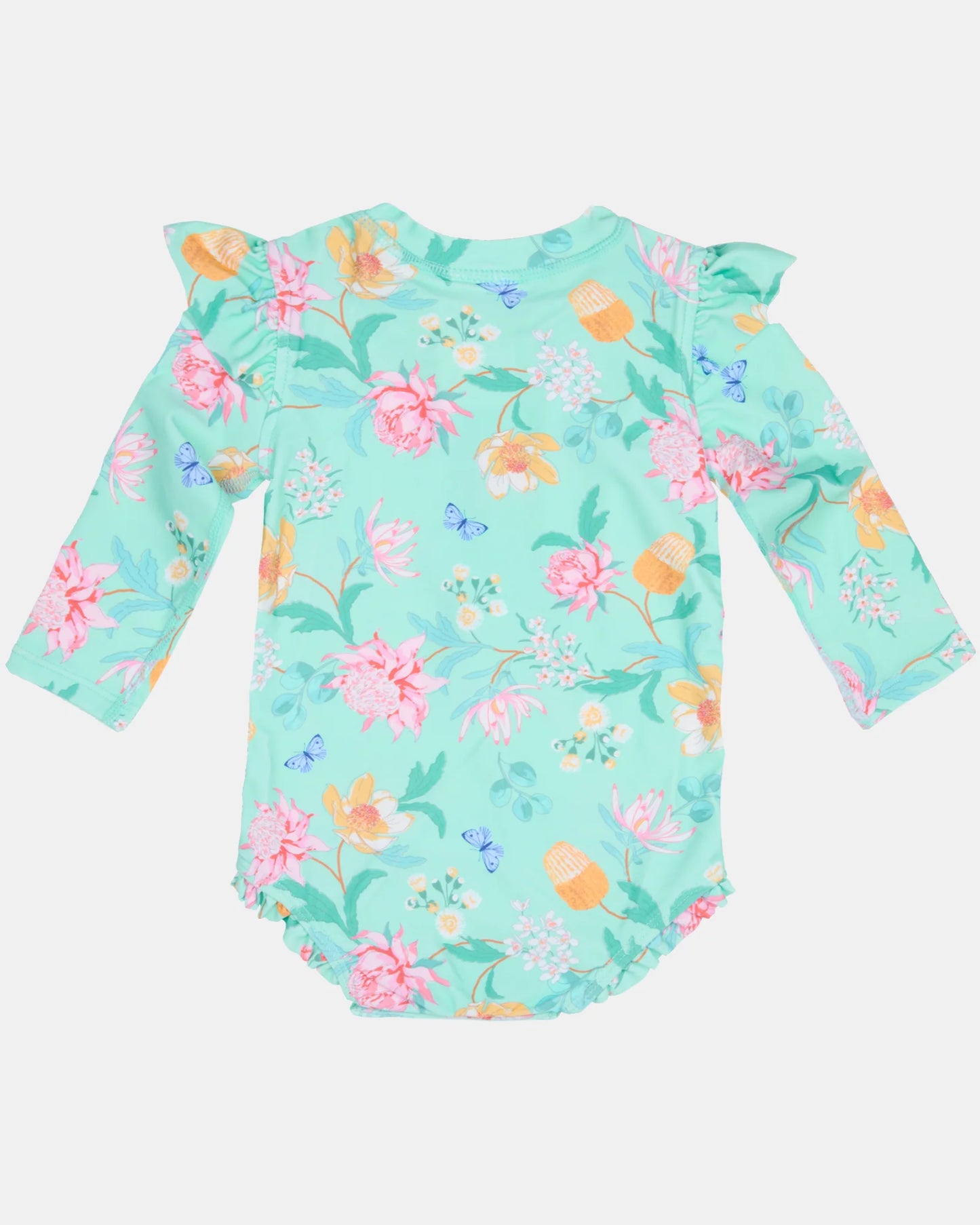 Toshi Swim Onesie L/S - Waratah Mint