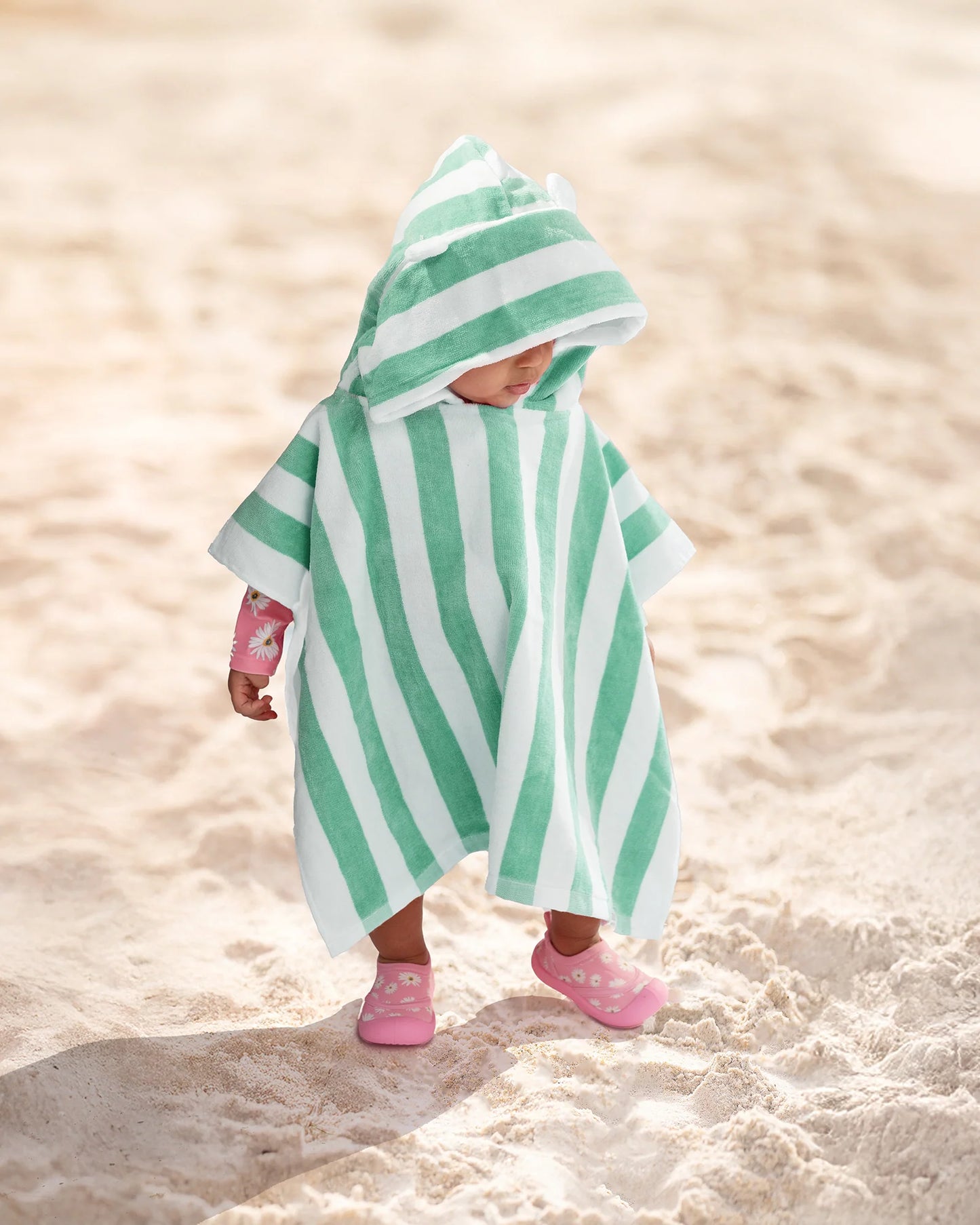 Toshi Hooded Towel - Seagrass Stripe