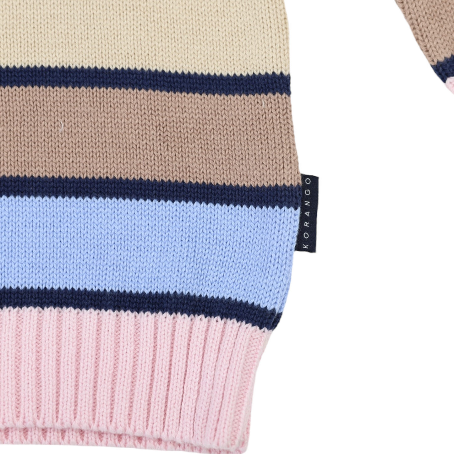 Long Stripe Knit Sweater - Blue