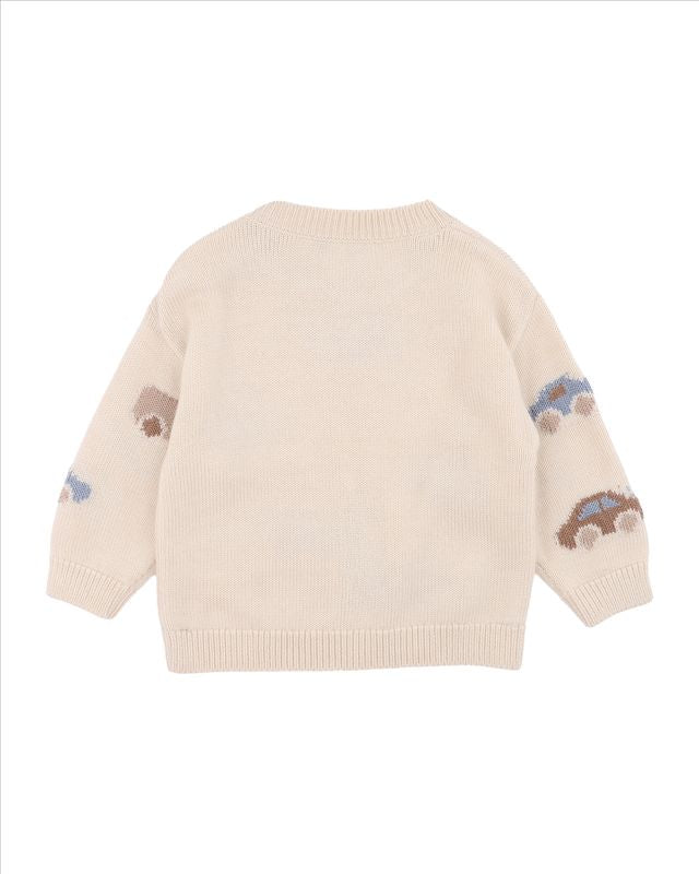 Automobile Knitted Jumper - Cream Marl