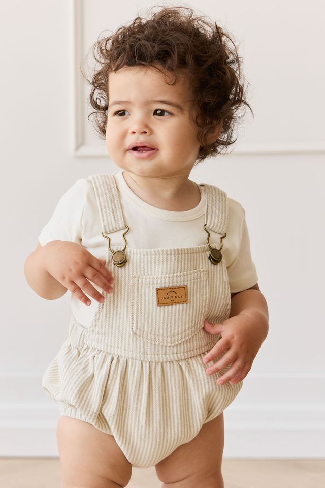 Pax Playsuit - Sandy Brown/Cloud Stripe