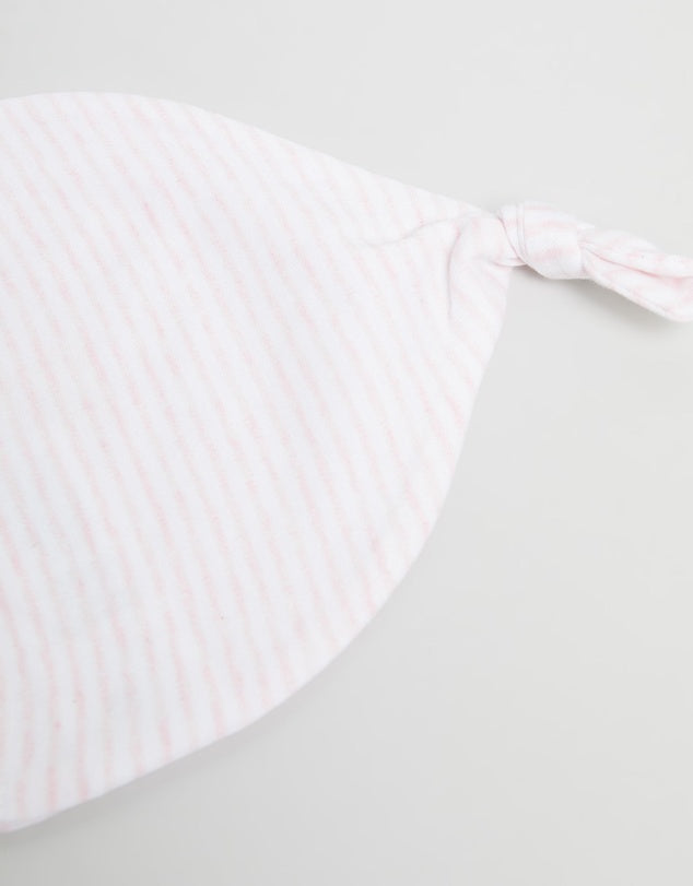 Knot Hat - Pale Pink Melange Stripe