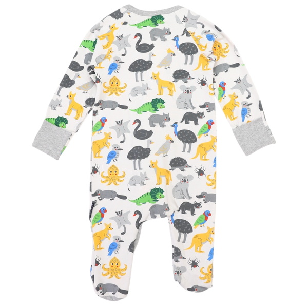 Australian Animal Zip Onesie - Grey
