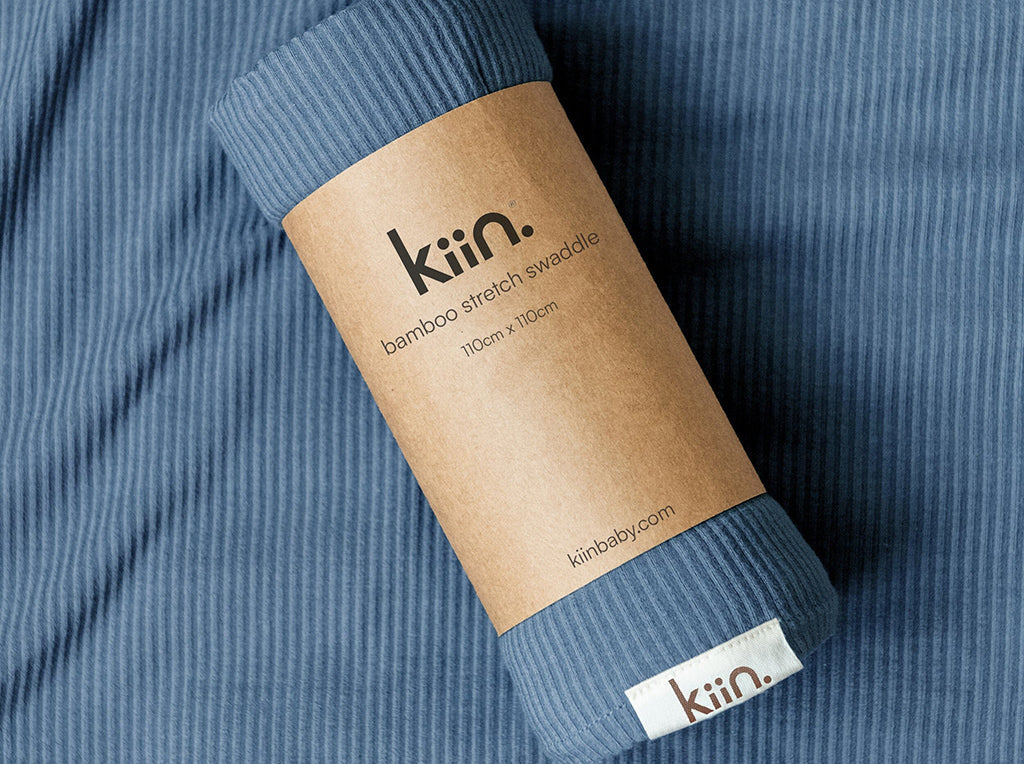 Bamboo Stretch Swaddle - Blue Shadow