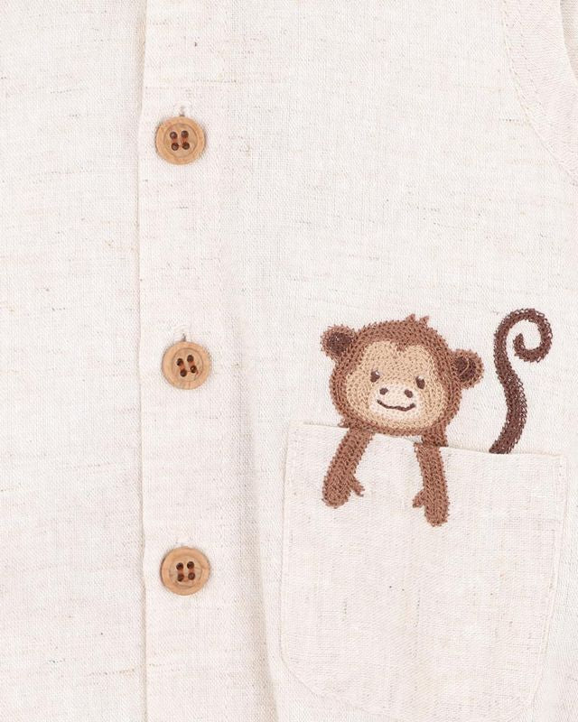 Billie Monkey Bodysuit - Almond