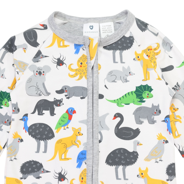 Australian Animal Zip Onesie - Grey
