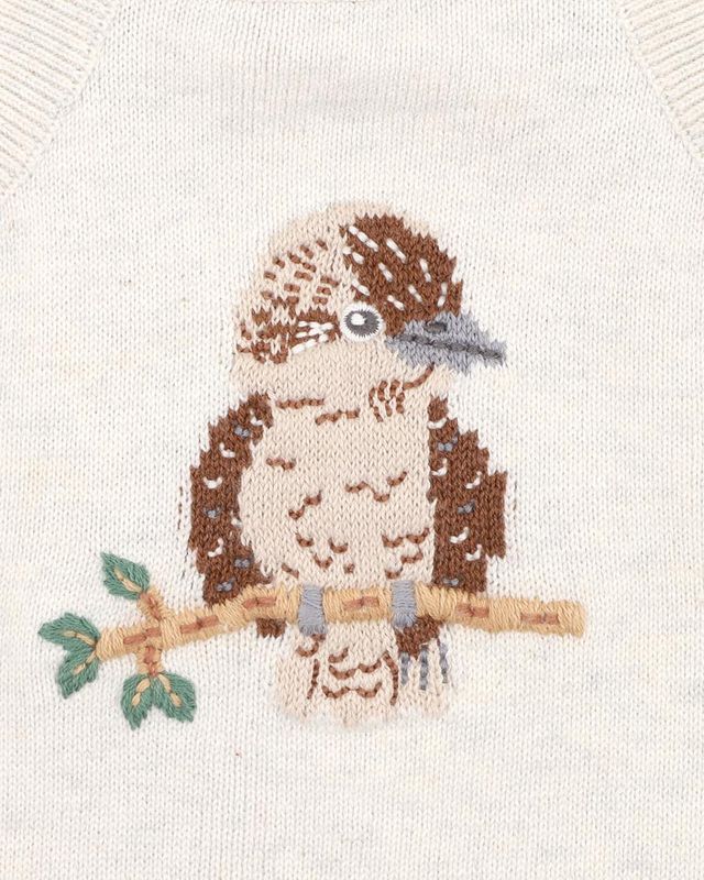 Kookaburra Knit Bodysuit - Cream Marl